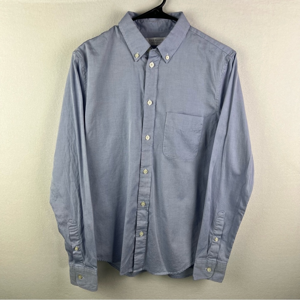 Everlane Mens Button Down Shirt XS Blue Light Long Sleeve Pocket Casual